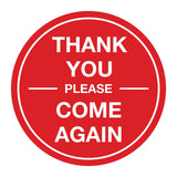 Signs ByLITA Circle thank you please come again with bar Sign