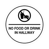 Signs ByLITA Circle No Food or Drink In Hallway Sign