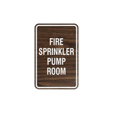 Portrait Round Fire Sprinkler Pump Room Sign with Adhesive Tape, Mounts On Any Surface, Weather Resistant