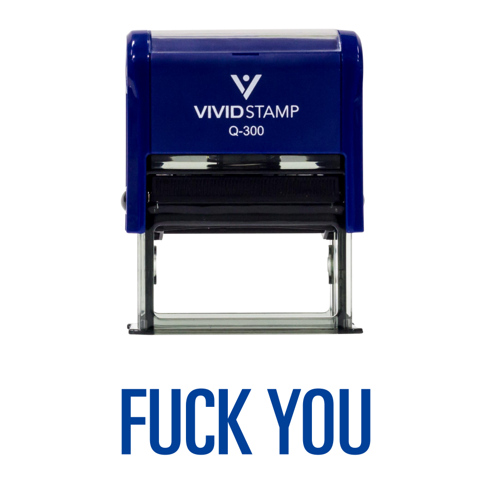 Blue Fuck You Novelty Self-Inking Office Rubber Stamp