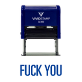 Blue Fuck You Novelty Self-Inking Office Rubber Stamp