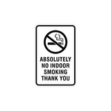 Portrait Round Absolutely No Indoor Smoking Thank You Sign