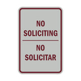 Portrait Round No Soliciting No Solicitar Sign