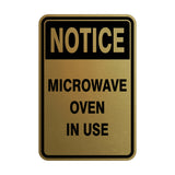 Portrait Round Notice Microwave Oven In Use Sign