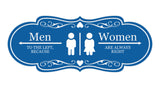 Designer Men to the Left, Because Women are Always Right, Restroom Wall or Door Sign