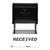 Black RECEIVED By Date Self Inking Rubber Stamp