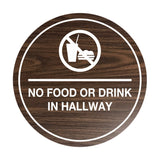 Signs ByLITA Circle No Food or Drink In Hallway Sign