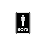Signs ByLITA Portrait Round Boys (male bathroom icon) Sign with Adhesive Tape, Mounts On Any Surface, Weather Resistant, Indoor/Outdoor Use
