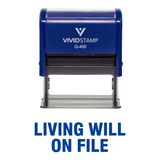 Living Will On File Self Inking Rubber Stamp
