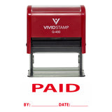 Paid By Date Self Inking Rubber Stamp