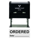 Black Ordered With Date Line Self-Inking Office Rubber Stamp
