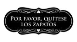 Signs ByLITA Designer Spanish Por favor, quítese los zapatos Sign