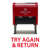 TRY AGAIN & RETURN Teacher Self Inking Rubber Stamp