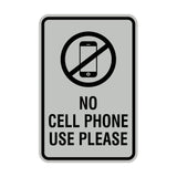 Signs ByLITA Portrait Round No Cell Phone Use Please Sign with Adhesive Tape, Mounts On Any Surface, Weather Resistant, Indoor/Outdoor Use