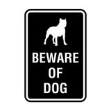 Portrait Round Beware Of Dog Sign