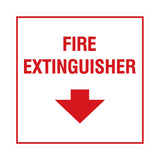 Square Fire extinguisher Sign with Adhesive Tape, Mounts On Any Surface, Weather Resistant