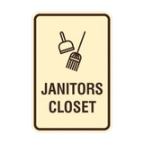 Signs ByLITA Portrait Round Janitors Closet Sign with Adhesive Tape, Mounts On Any Surface, Weather Resistant, Indoor/Outdoor Use