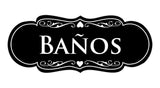 Signs ByLITA Designer Spanish Baños Sign