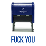 Blue Fuck You Novelty Self-Inking Office Rubber Stamp