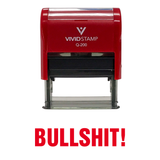 Red BULLSHIT! Self Inking Rubber Stamp