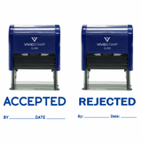 ACCEPTED / REJECTED By Date Self Inking Rubber Stamp - 2 PACK