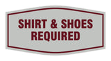 Signs ByLITA Fancy Shirt & Shoes Required Sign with Adhesive Tape, Mounts On Any Surface, Weather Resistant, Indoor/Outdoor Use