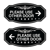 Victorian Please Use Other Door Sign Set