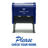 PLEASE CHECK YOUR WORK Teacher Self Inking Rubber Stamp