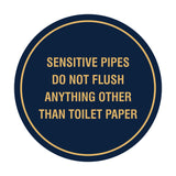 Circle Sensitive Pipes Do Not Flush Anything Other Than Toilet Paper Wall or Door Sign