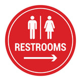 Signs ByLITA Circle Restrooms Right Arrow Sign