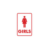 Signs ByLITA Portrait Round Girls (female bathroom icon) Sign with Adhesive Tape, Mounts On Any Surface, Weather Resistant, Indoor/Outdoor Use