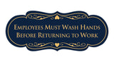 Signs ByLITA Designer Employees Must Wash Hands Before Returning to work Sign