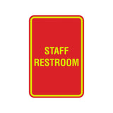 Portrait Round Staff Restroom Sign With Adhesive Tape