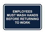 Signs ByLITA Classic Framed Employees Must Wash Hands Before Returning To Work