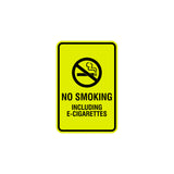 Signs ByLITA Portrait Round No Smoking Including E-Cigarettes Sign with Adhesive Tape, Mounts On Any Surface, Weather Resistant, Indoor/Outdoor Use