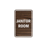 Portrait Round Janitor Room Sign with Adhesive Tape, Mounts On Any Surface, Weather Resistant