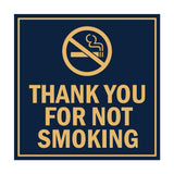 Signs ByLITA Square Thank You For Not Smoking Sign with Adhesive Tape, Mounts On Any Surface, Weather Resistant, Indoor/Outdoor Use