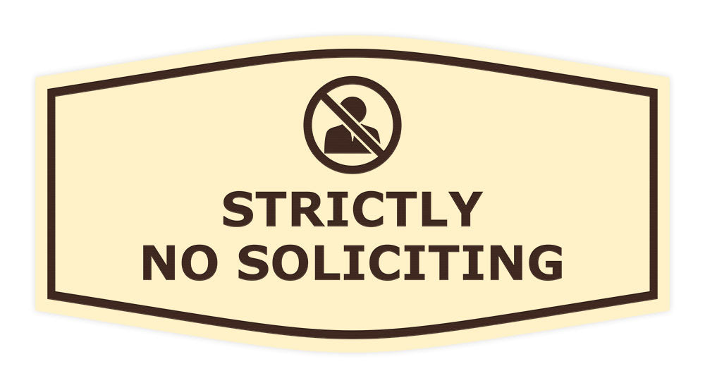Fancy Strictly No Soliciting Wall or Door Sign