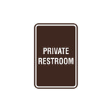 Portrait Round Private Restroom Sign with Adhesive Tape, Mounts On Any Surface, Weather Resistant