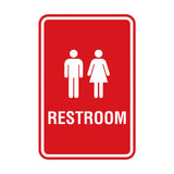 Portrait Round Unisex Restroom Sign with Adhesive Tape, Mounts On Any Surface, Weather Resistant