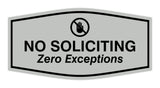 Fancy No Soliciting Zero Exceptions Wall or Door Sign