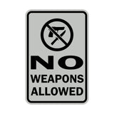 Portrait Round No Weapons Allowed Sign