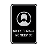 Signs ByLITA Portrait Round No Face Mask No Service Sign