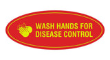 Oval Wash Hands For Disease Control Sign