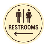 Signs ByLITA Circle Restrooms Left Arrow Sign