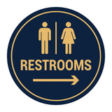Signs ByLITA Circle Restrooms Right Arrow Sign
