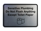 Classic Framed Sensitive Plumbing Do Not Flush Anything Except Toilet Paper Wall or Door Sign