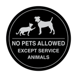 Signs ByLITA Circle No Pets Allowed Except Service Animals Sign