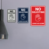 Portrait Round No Soliciting Leave Us Alone Wall or Door Sign