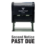 Black Second Notice Past Due Self Inking Rubber Stamp